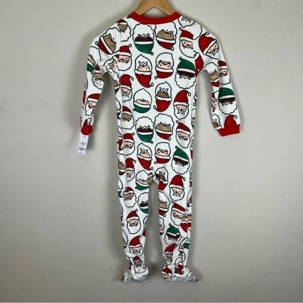 Carter's Santa Clause Fleece Footie Pajamas Christmas Holiday Size‎ 4 NEW
